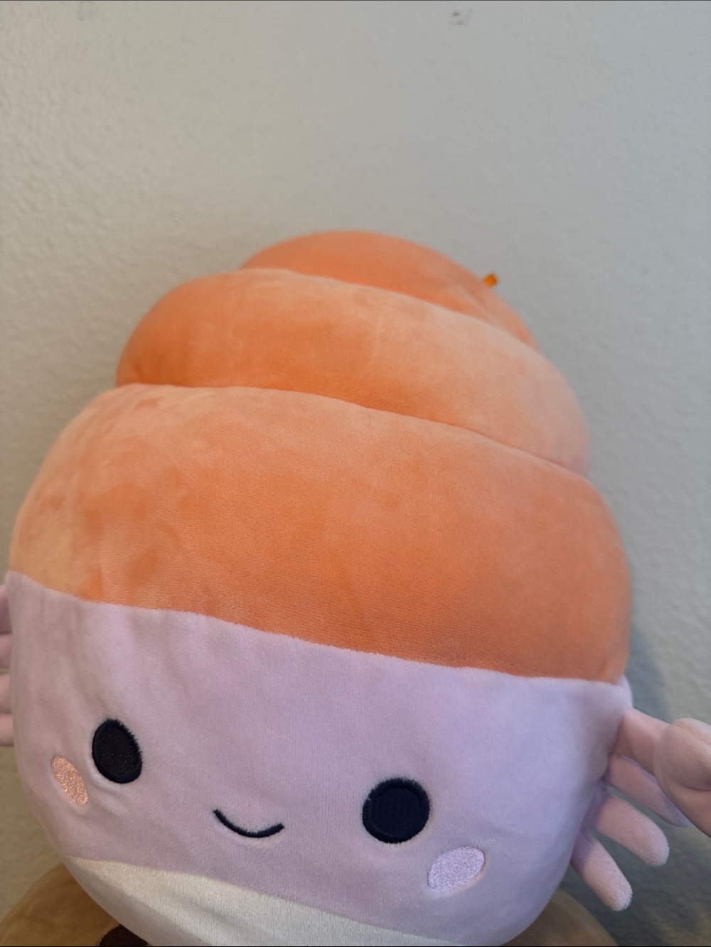 Plush Croissant Stuffed Toy - Orange and Light Pink Cute Character